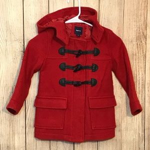 Gap Red Wool Toggle Coat